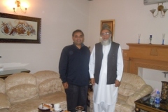 Munawwar Hasan and Shakil Ahmad at a meeting
