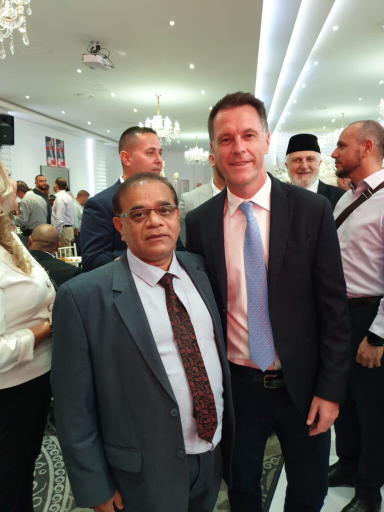 Immigration Minister David Shoebridge with Shakil Ahmad